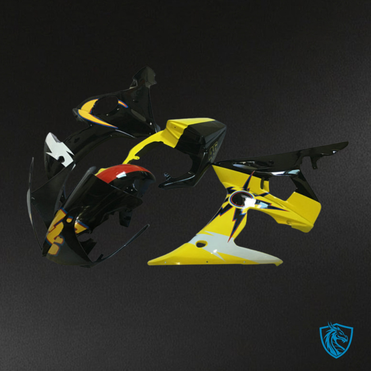 Yamaha YZF R6 (2004-2005) Yellow & Black Gloss Fairing Kit | ABS Bodywork
