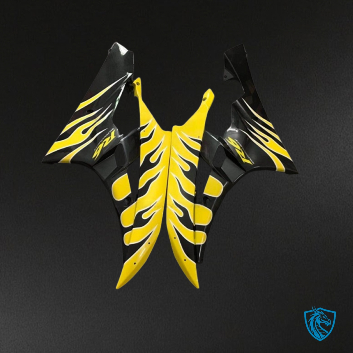 Yamaha YZF R6 (2006-2007) Black Flame & Yellow - Custom ABS Fairing Kit