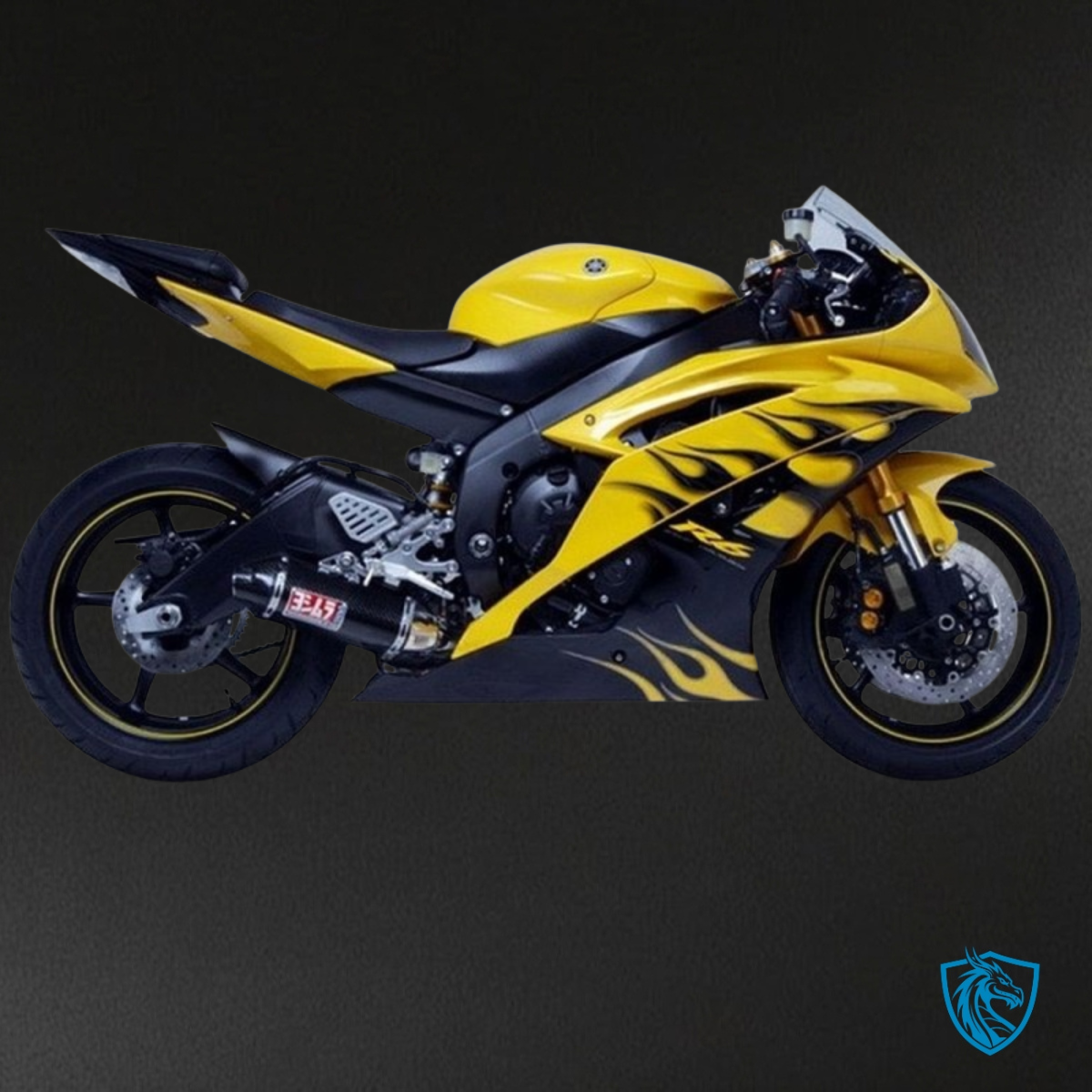 Yamaha YZF R6 (2006-2007) Black Flame & Yellow - Custom ABS Fairing Kit