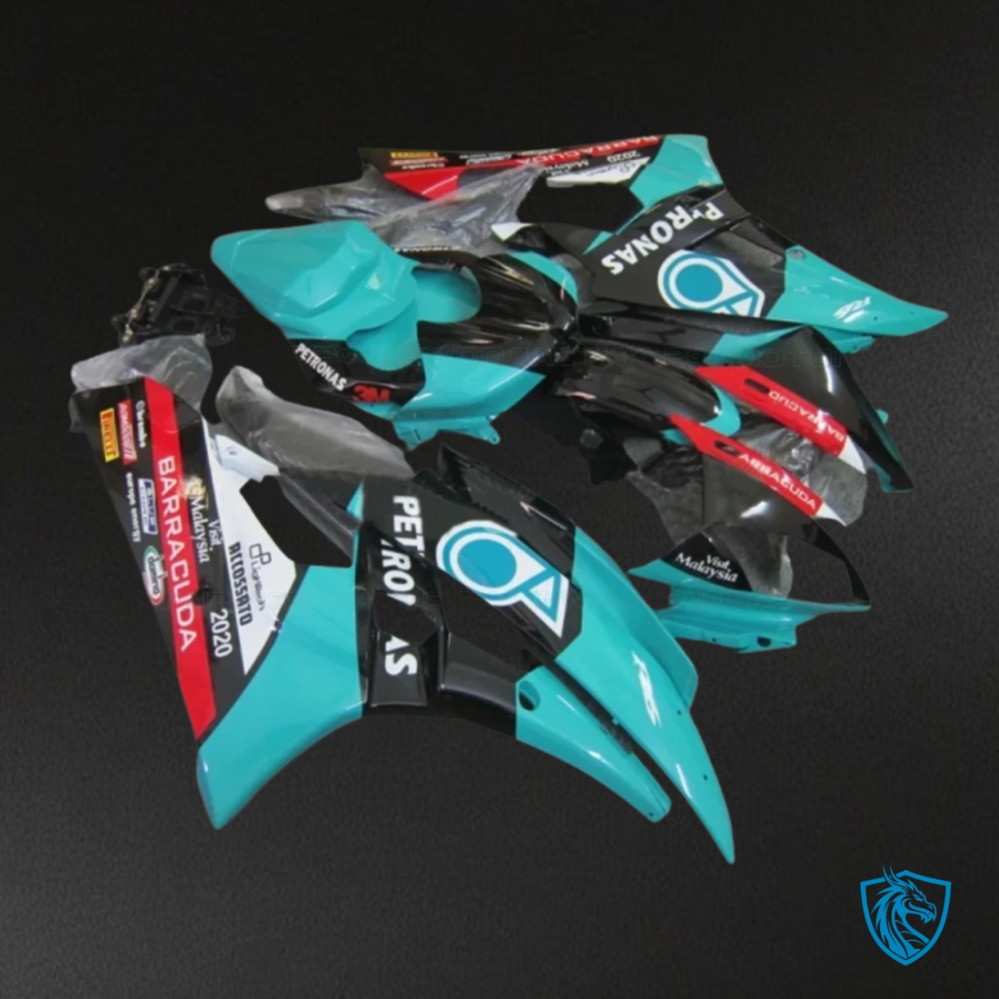 Yamaha YZF R6 (2006-2007) Black & Teal Petronas Fairings Kit | ABS Bodywork