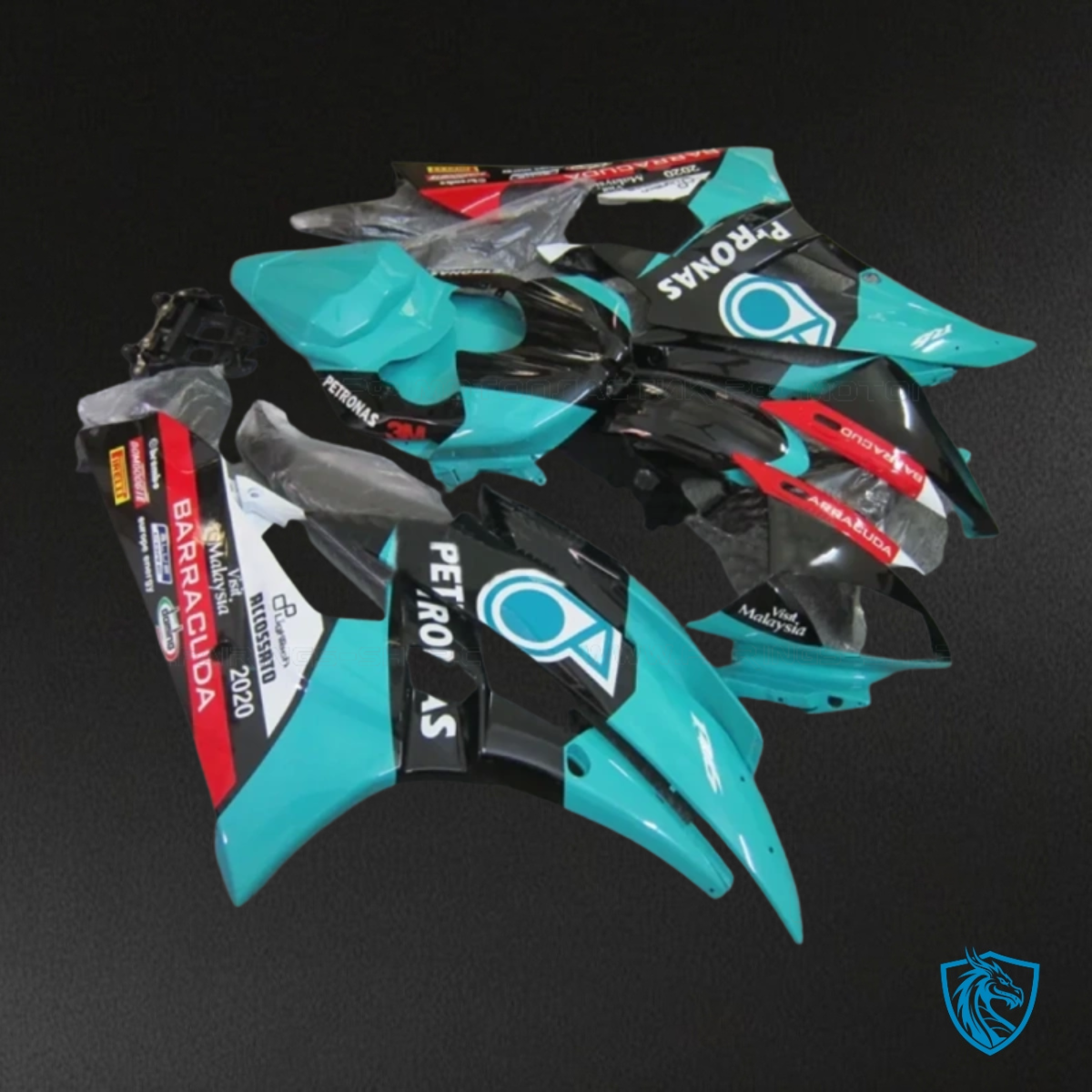 Yamaha YZF R6 (2006-2007) Black & Teal Petronas Fairings Kit | ABS Bodywork