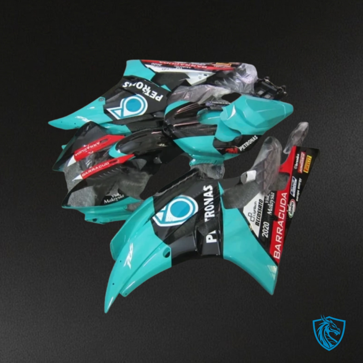 Yamaha YZF R6 (2006-2007) Black & Teal Petronas Fairings Kit | ABS Bodywork