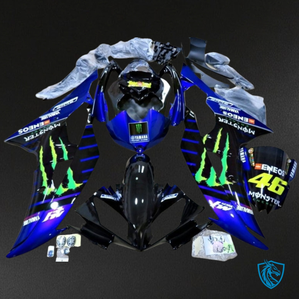 Yamaha YZF R6 (2006-2007) Black & Blue Monster - MERGEment Motorcycle Fairings Kit