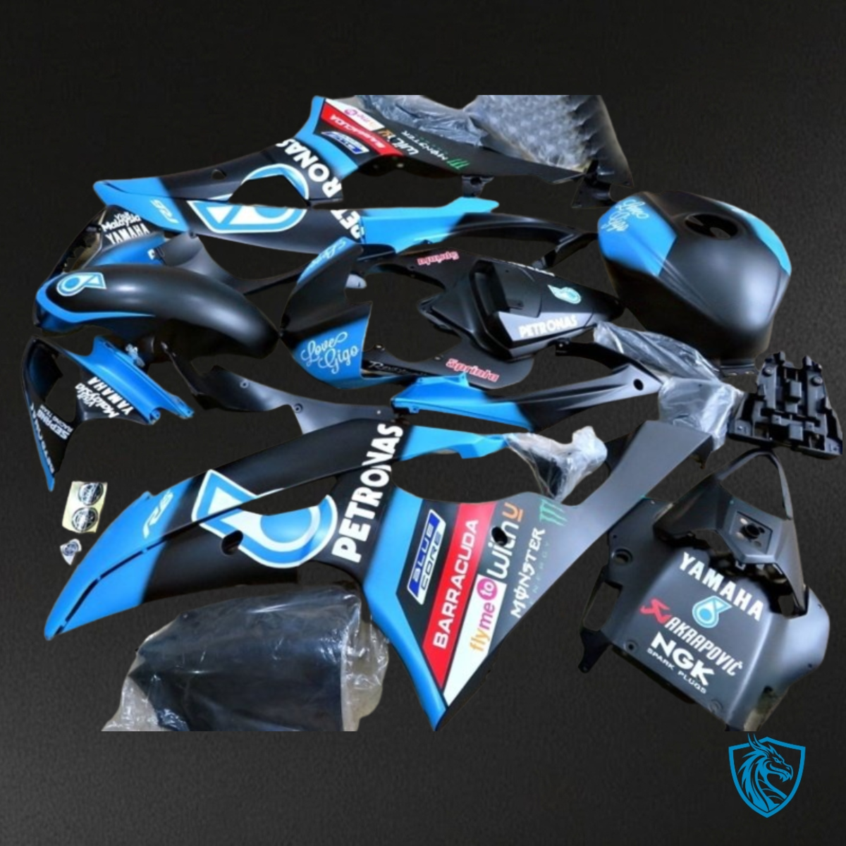 Yamaha YZF R6 (2006-2007) Black & Blue Petronas Fairing Kit - Aftermarket ABS Bodywork