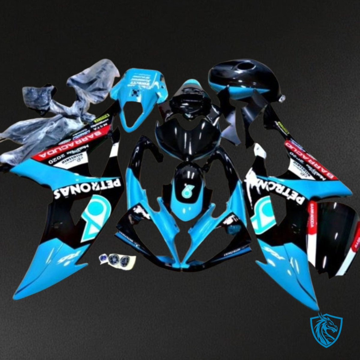 Yamaha YZF R6 (2006-2007) Black & Gloss Blue - Custom ABS Fairing Kit