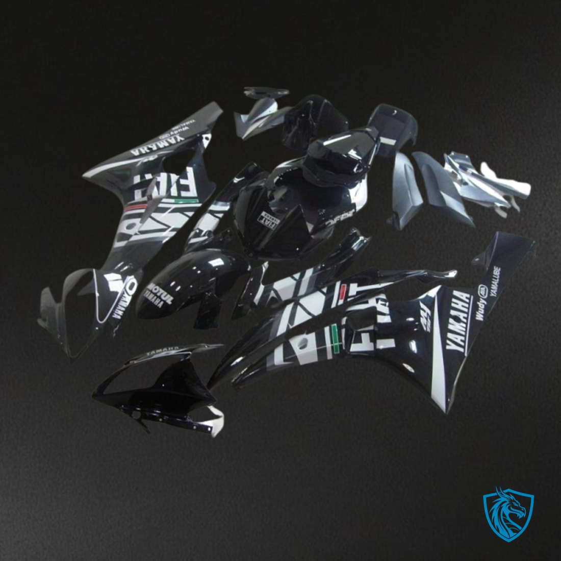 Yamaha YZF R6 (2006-2007) Black & White Fiat - MERGEment Motorcycle Fairings Kit