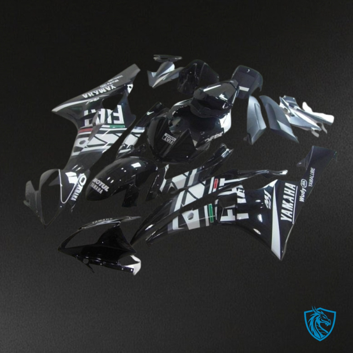 Yamaha YZF R6 (2006-2007) Black & White Fiat - MERGEment Motorcycle Fairings Kit