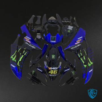 Yamaha YZF R6 (2006-2007) Blue, Black & White logo Monster Fairing Kit - Aftermarket ABS Bodywork