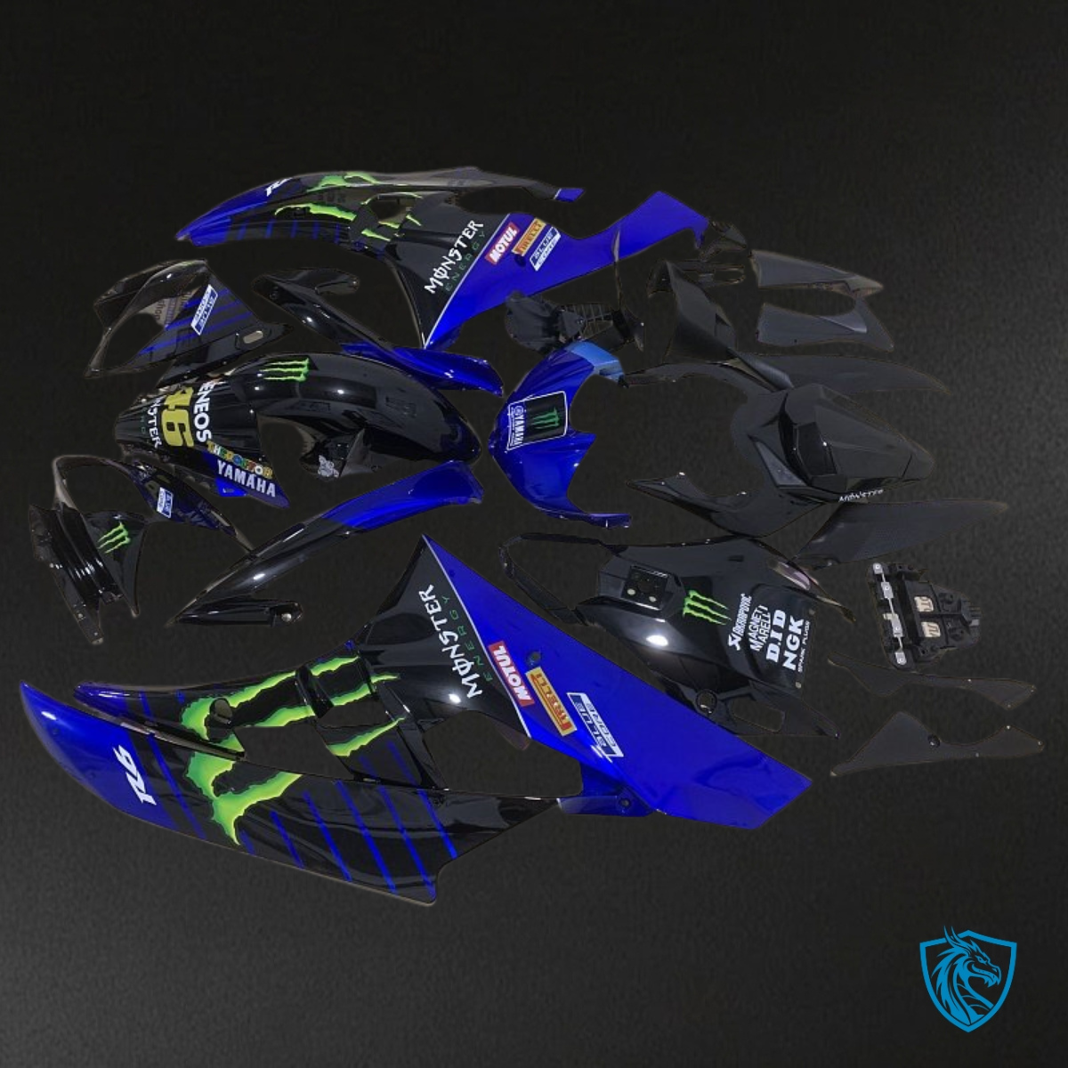 Yamaha YZF R6 (2006-2007) Blue, Black & White logo Monster Fairing Kit - Aftermarket ABS Bodywork