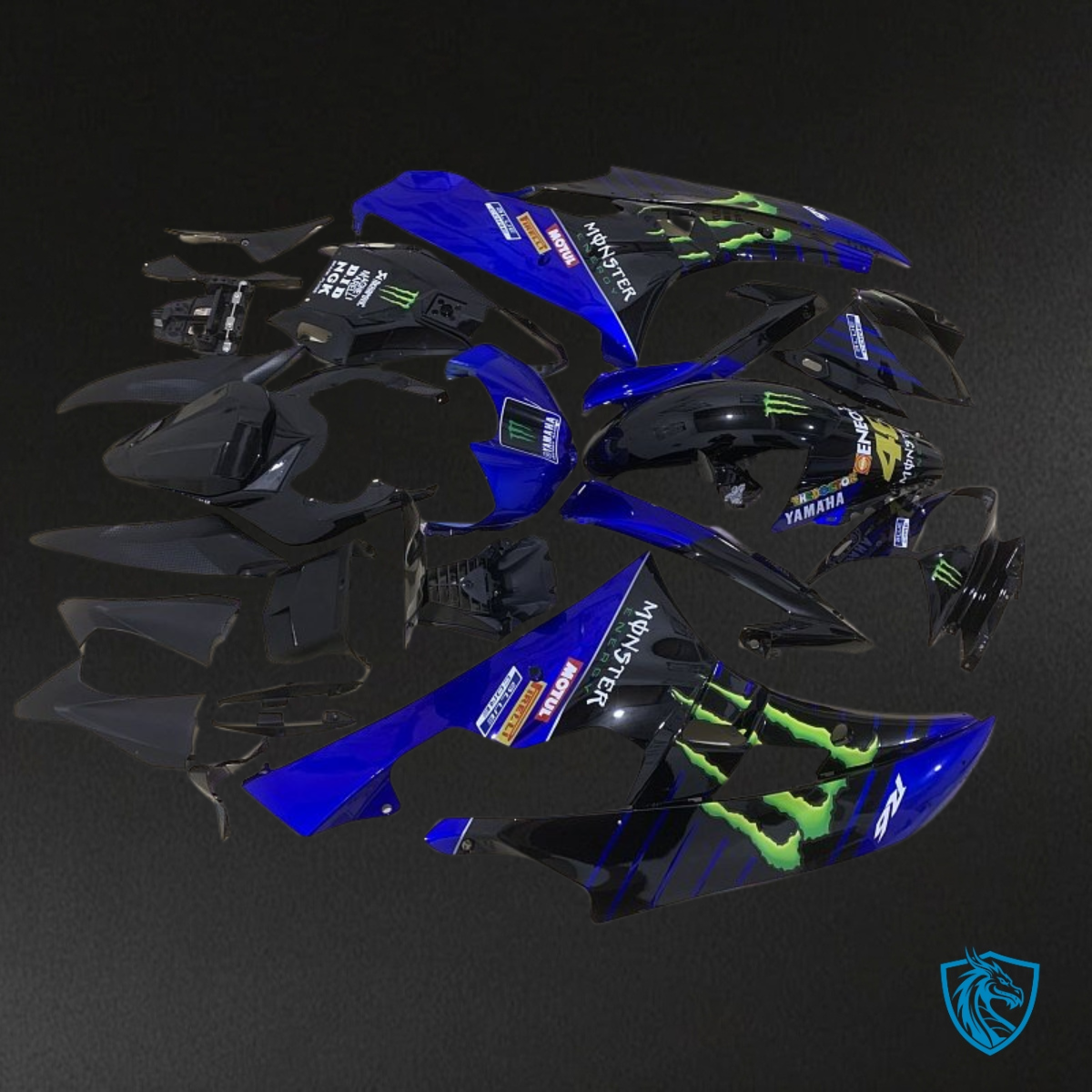 Yamaha YZF R6 (2006-2007) Blue, Black & White logo Monster Fairing Kit - Aftermarket ABS Bodywork