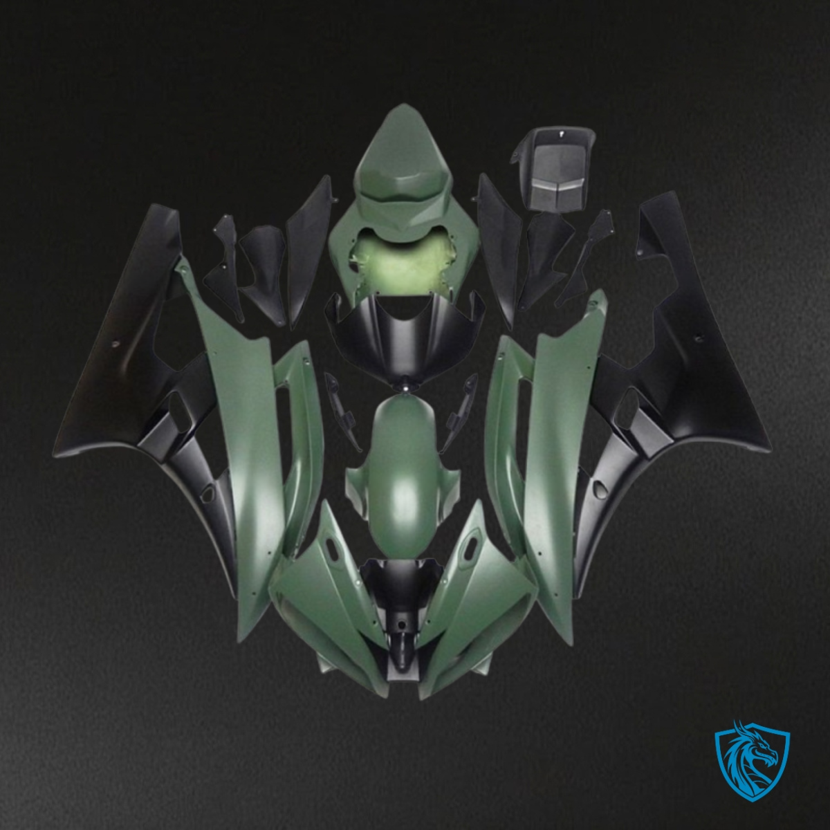 Yamaha YZF R6 (2006-2007) Green & Black - Custom ABS Fairing Kit