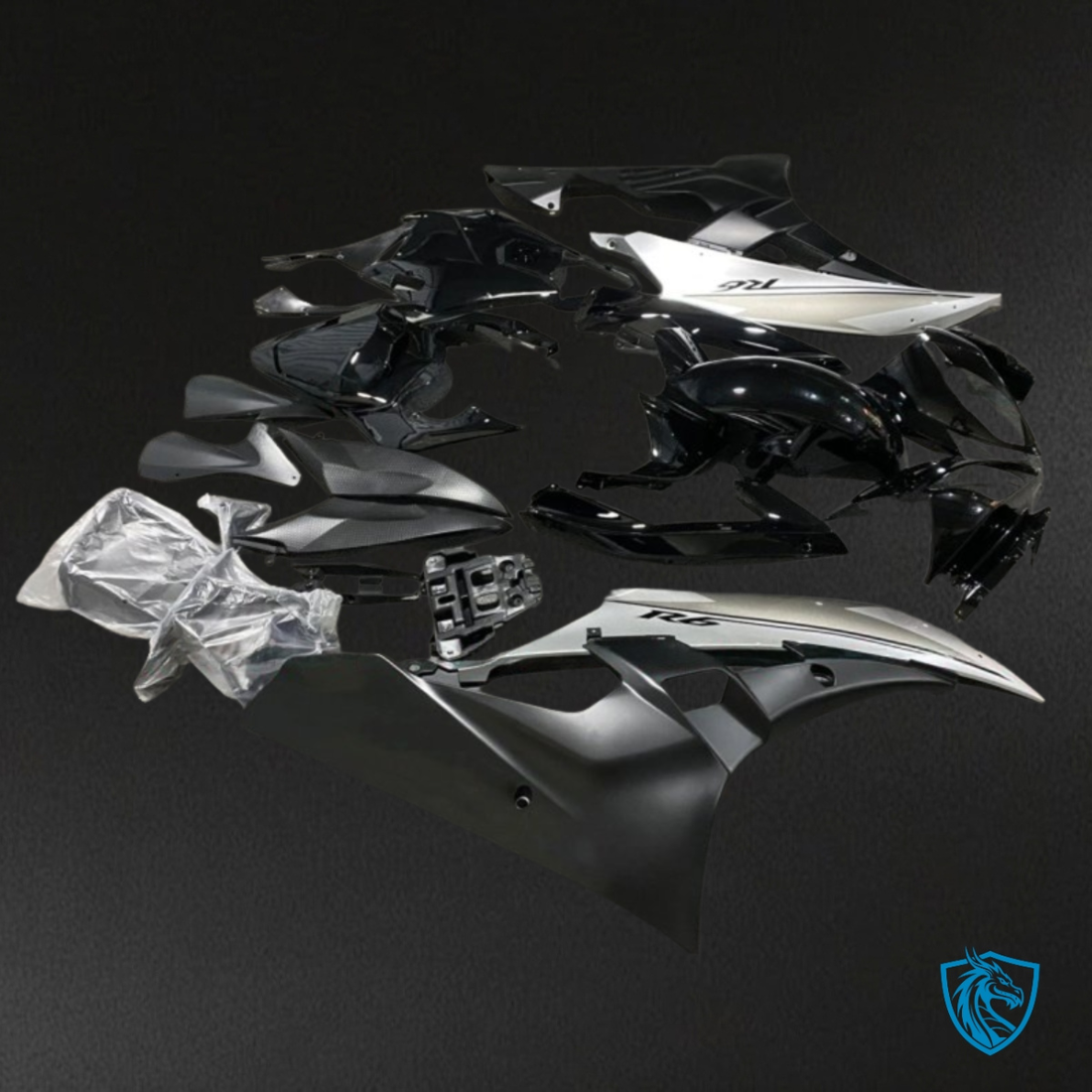 Yamaha YZF R6 (2006-2007) Black & White - Custom ABS Fairing Kit