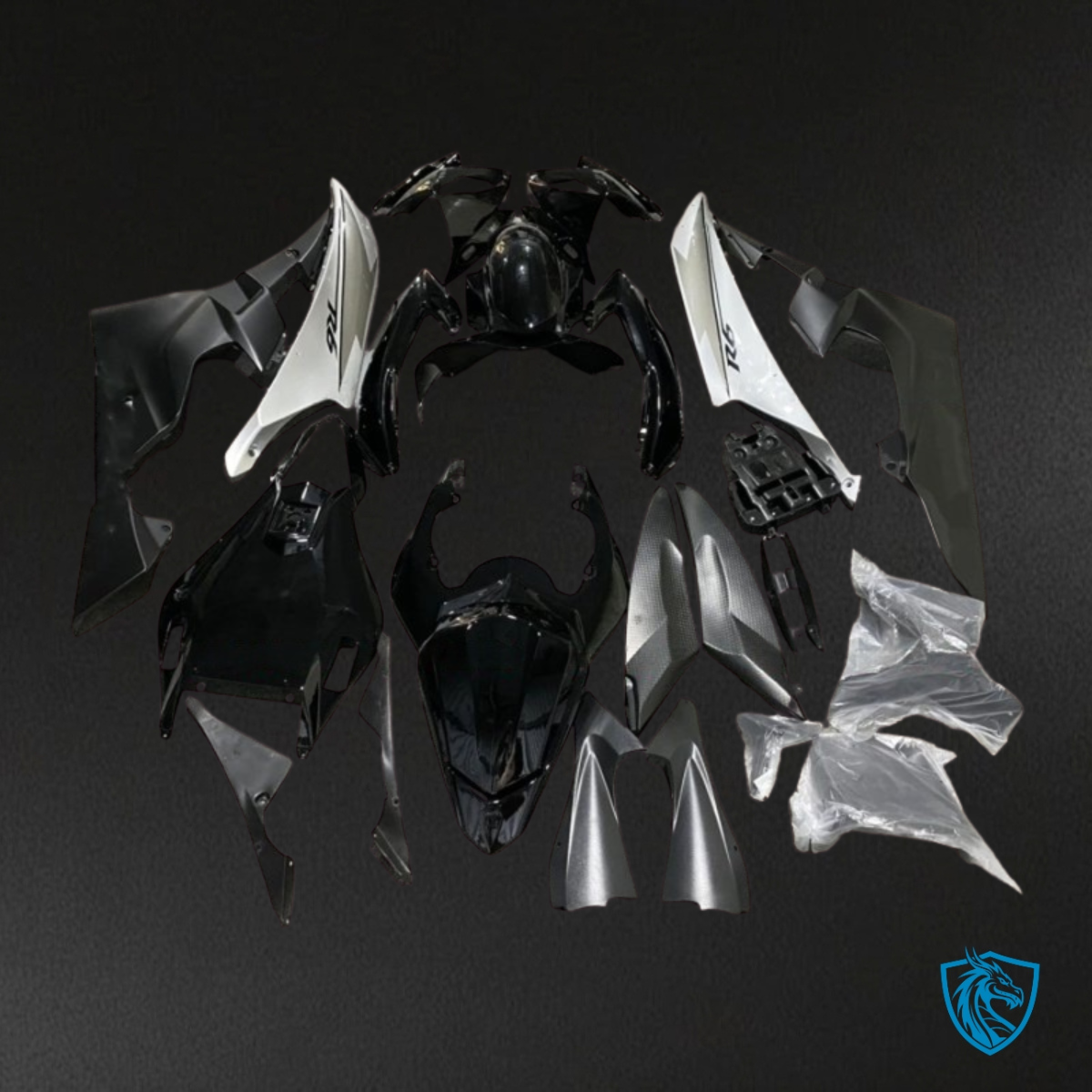 Yamaha YZF R6 (2006-2007) Black & White - Custom ABS Fairing Kit