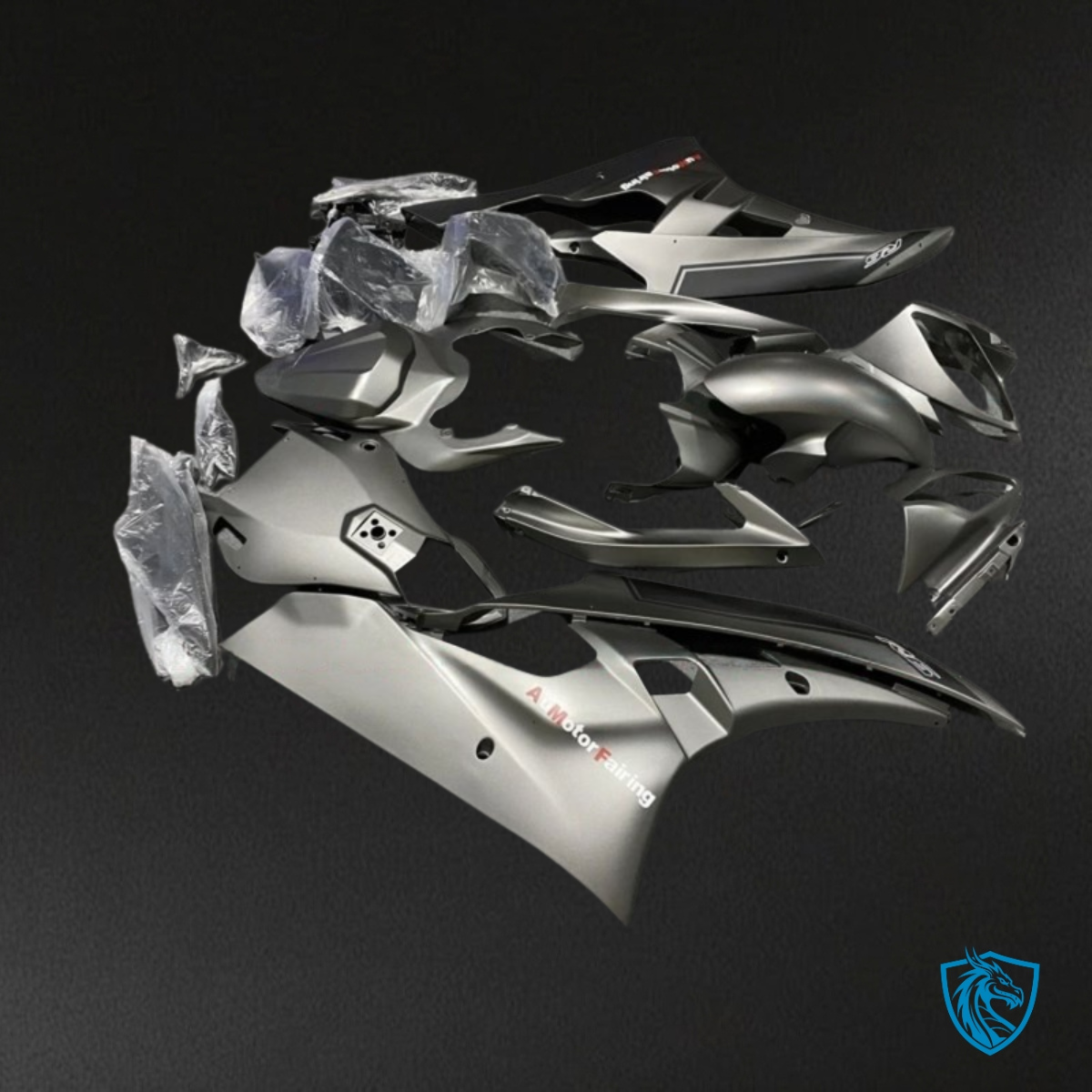 Yamaha YZF R6 (2006-2007) Matte Gray & Gloss Silver Fairing Kit - Aftermarket ABS Bodywork