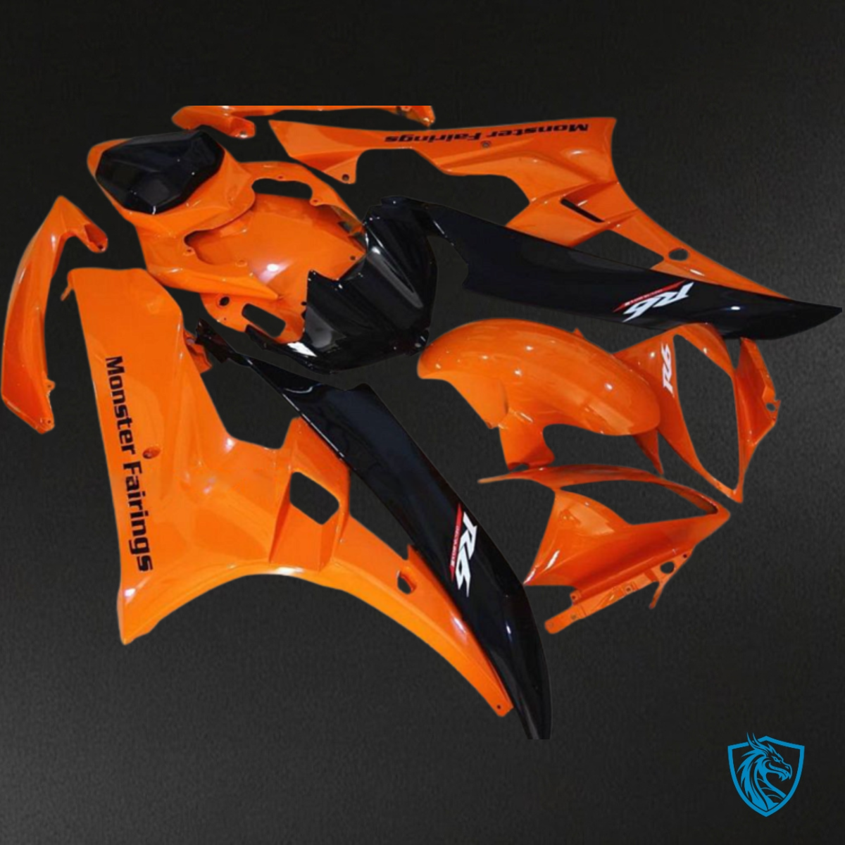 Yamaha YZF R6 (2006-2007) Black & Orange - Custom ABS Fairing Kit