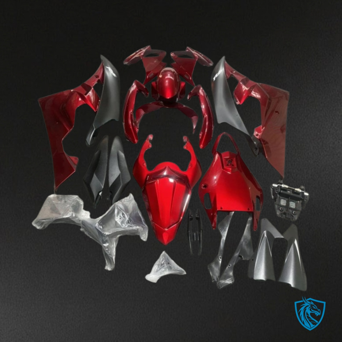 Yamaha YZF R6 (2006-2007) Black & Gloss Red Fairing Kit - Aftermarket ABS Bodywork