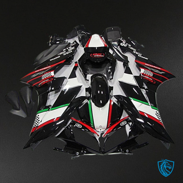 Yamaha YZF R6 (2006-2007) Black, Red & White Gloss - MERGEment Motorcycle Fairings Kit