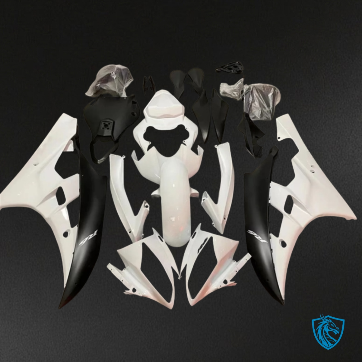 Yamaha YZF R6 (2006-2007) Black & White Matte - Custom ABS Fairing Kit