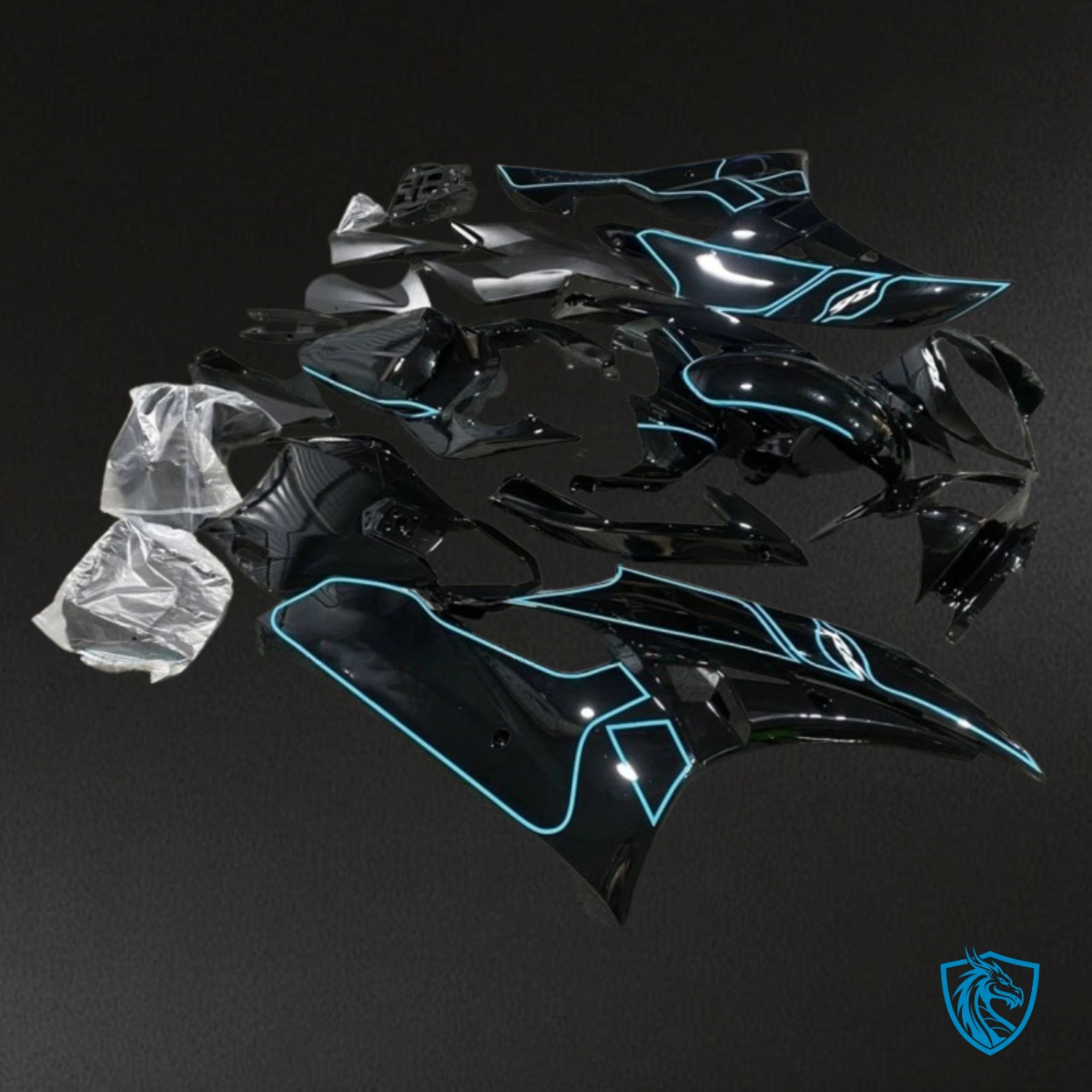 Yamaha YZF R6 (2006-2007) Black & Blue - MERGEment Motorcycle Fairings Kit