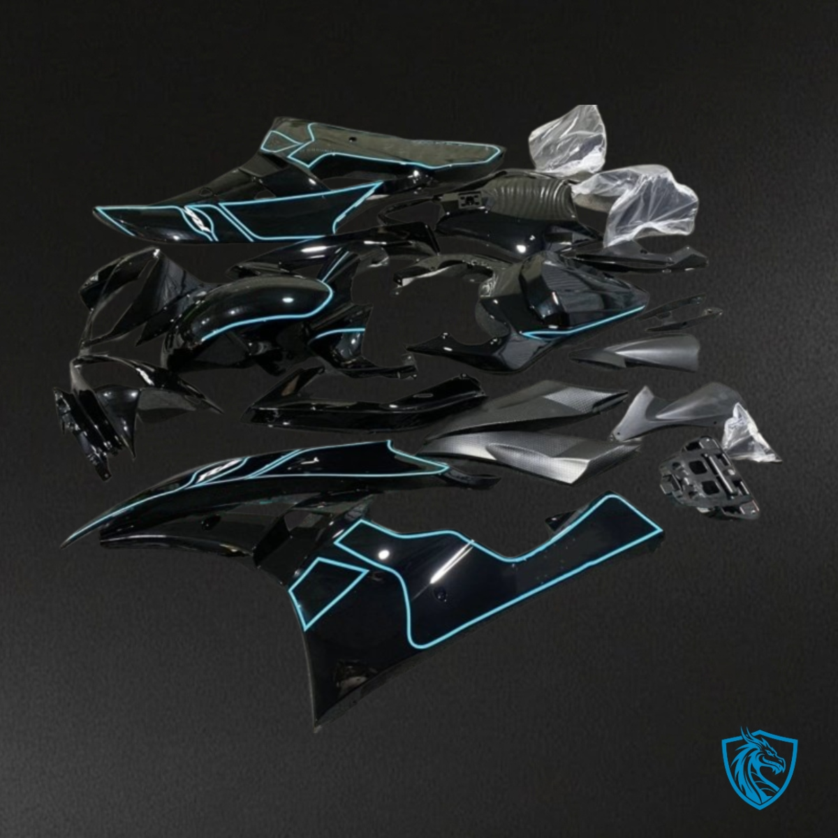 Yamaha YZF R6 (2006-2007) Black & Blue - MERGEment Motorcycle Fairings Kit