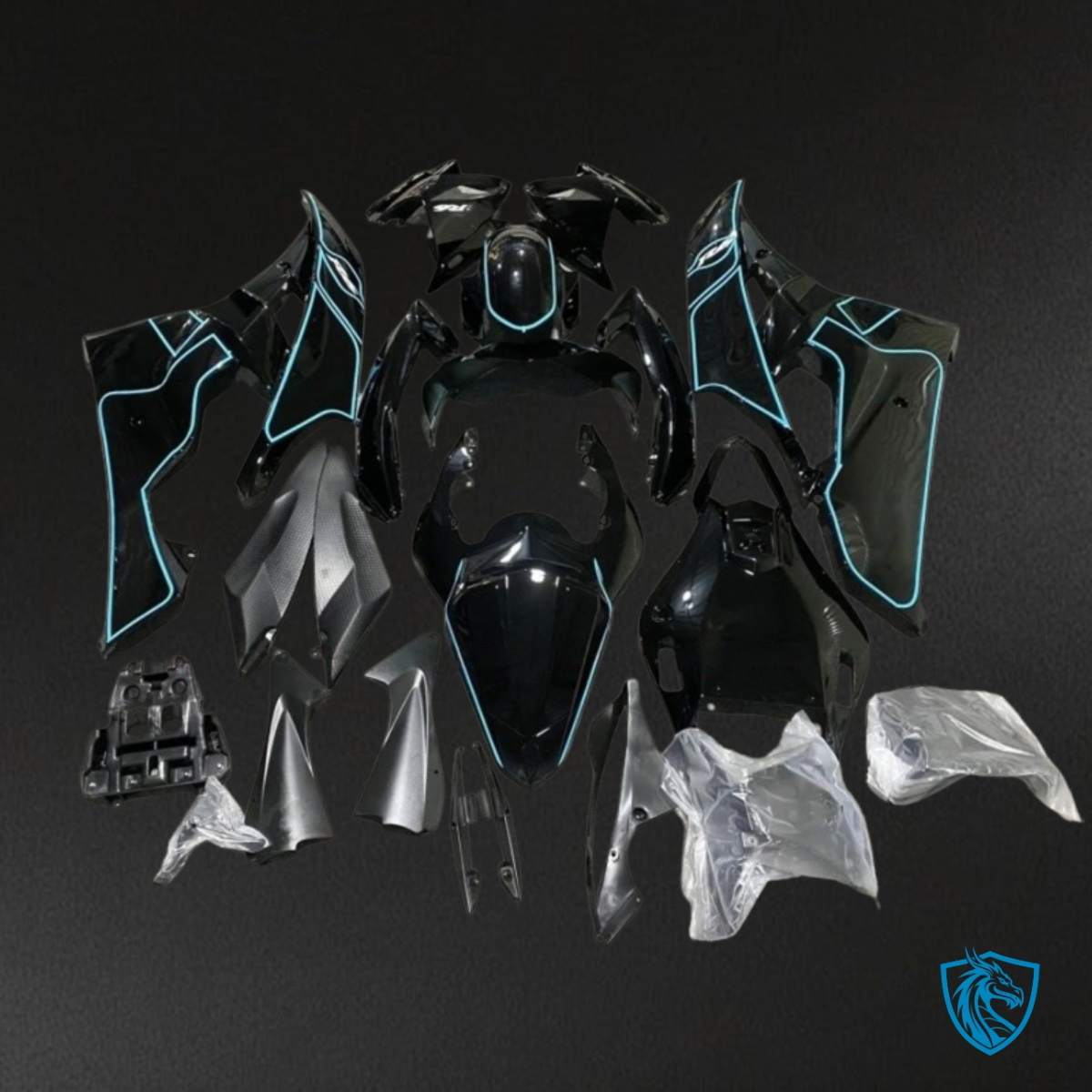Yamaha YZF R6 (2006-2007) Black & Blue - MERGEment Motorcycle Fairings Kit