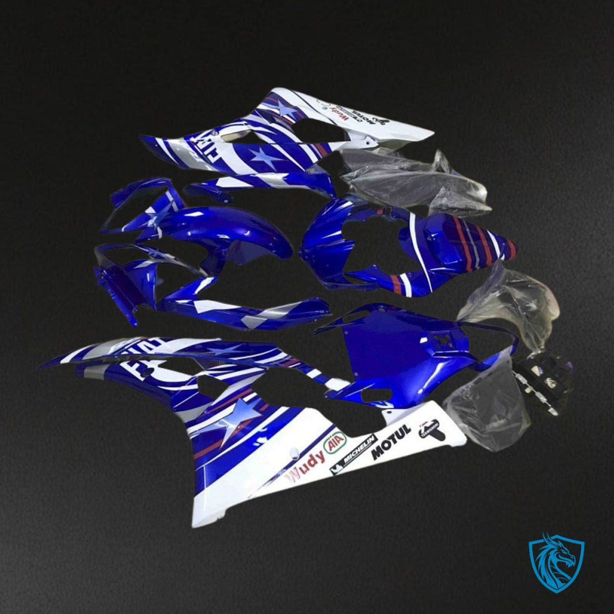 Yamaha YZF R6 (2006-2007) Blue & White Fiat - Custom ABS Fairing Kit