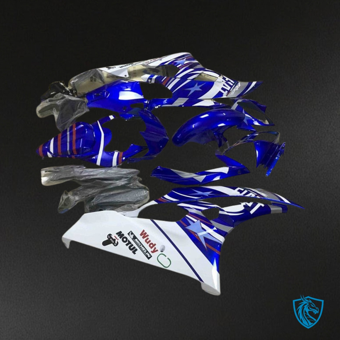 Yamaha YZF R6 (2006-2007) Blue & White Fiat - Custom ABS Fairing Kit