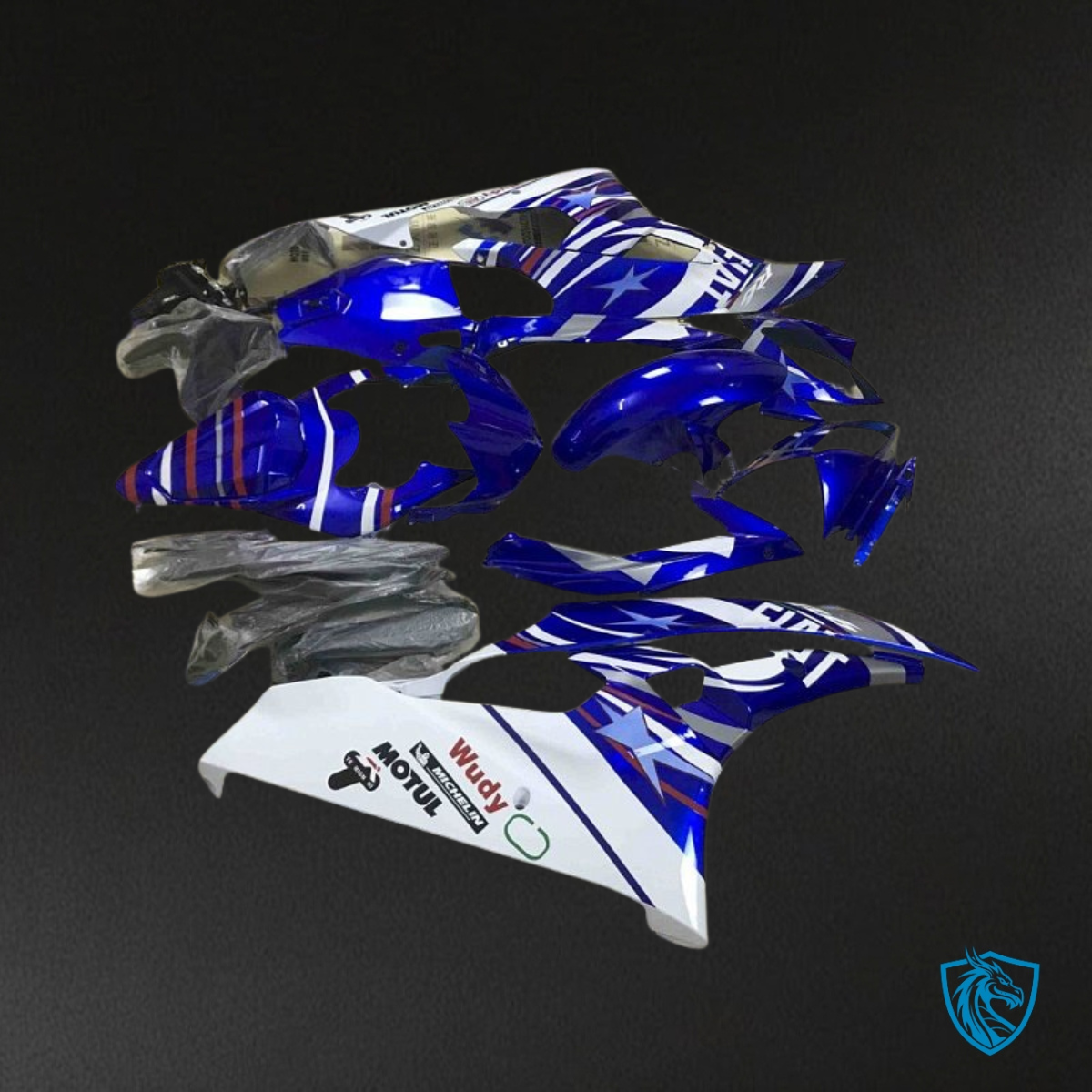 Yamaha YZF R6 (2006-2007) Blue & White Fiat - Custom ABS Fairing Kit