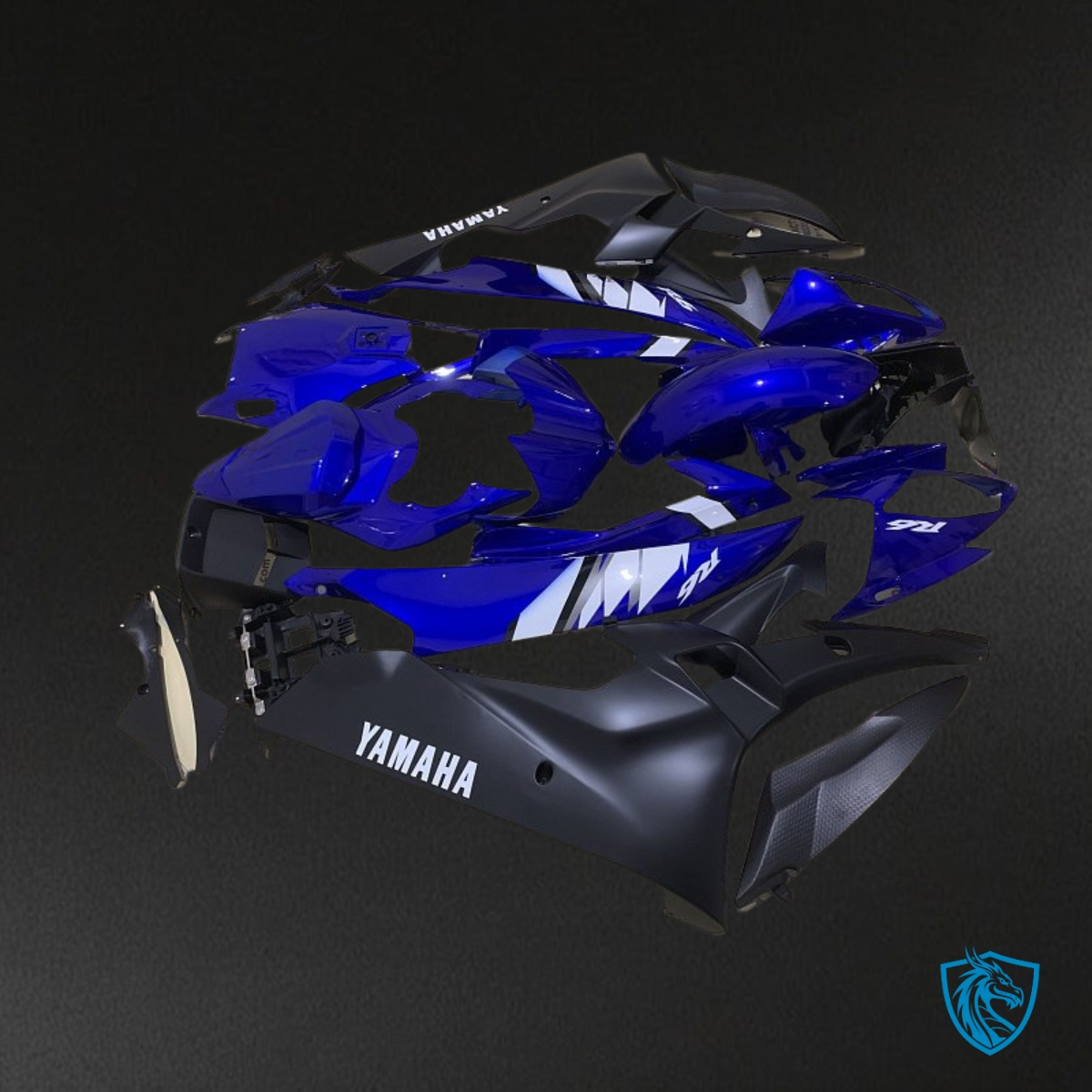 Yamaha YZF R6 (2006-2007) Blue & White Stripe Fairing Kit - Aftermarket ABS Bodywork
