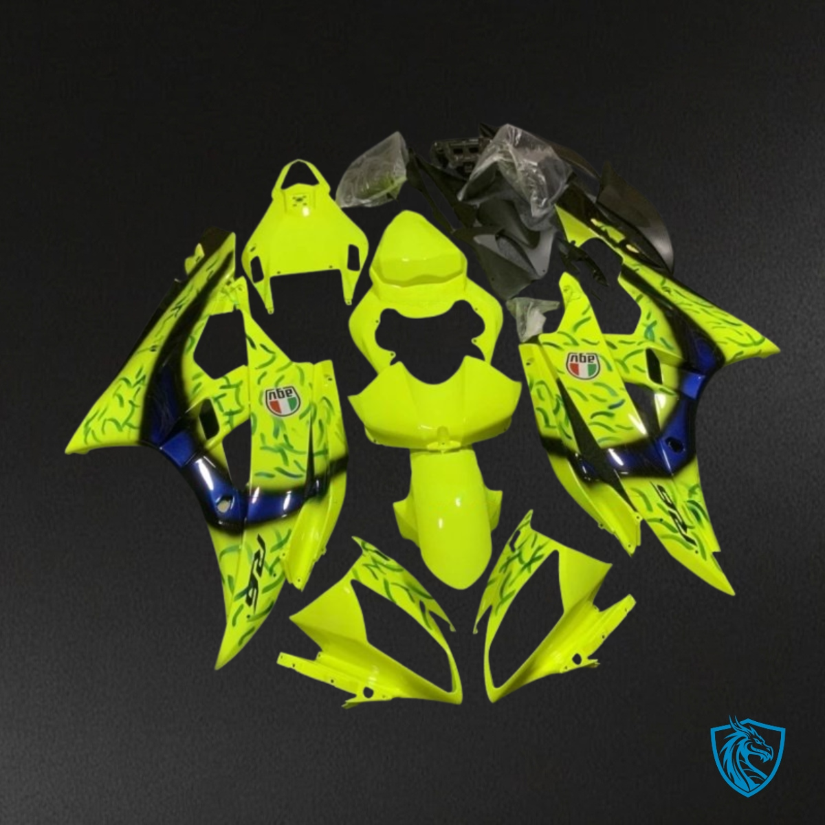 Yamaha YZF R6 (2006-2007) Gloss Yellow & Blue Fairing Kit - Aftermarket ABS Bodywork