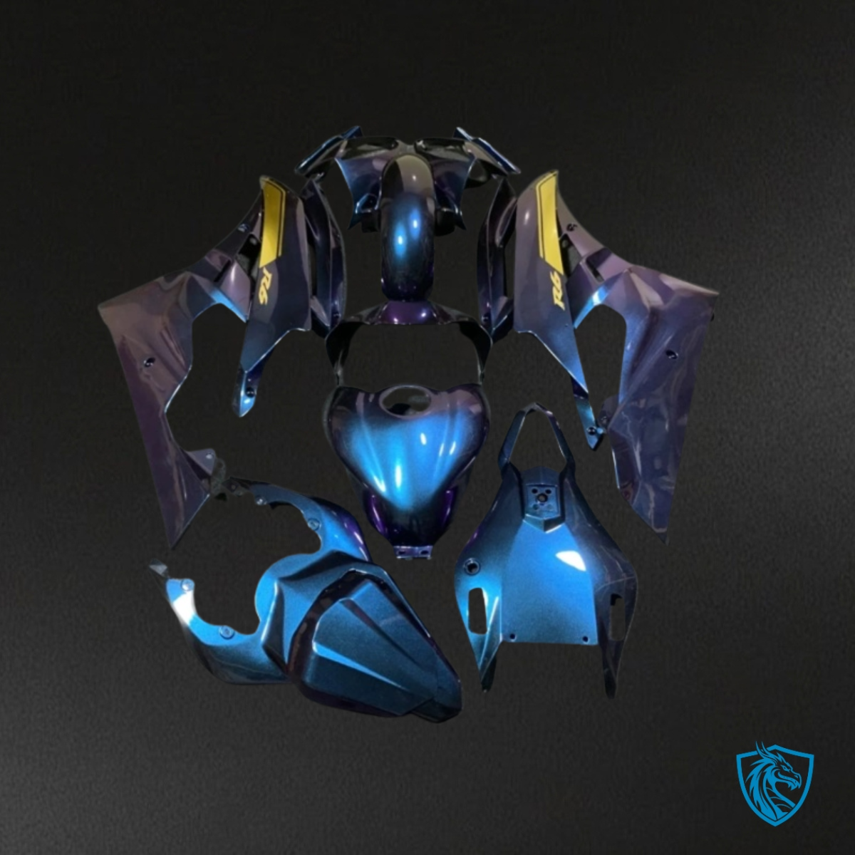Yamaha YZF R6 (2006-2007) Chameleon Effect Blue & Yellow - Custom ABS Fairing Kit