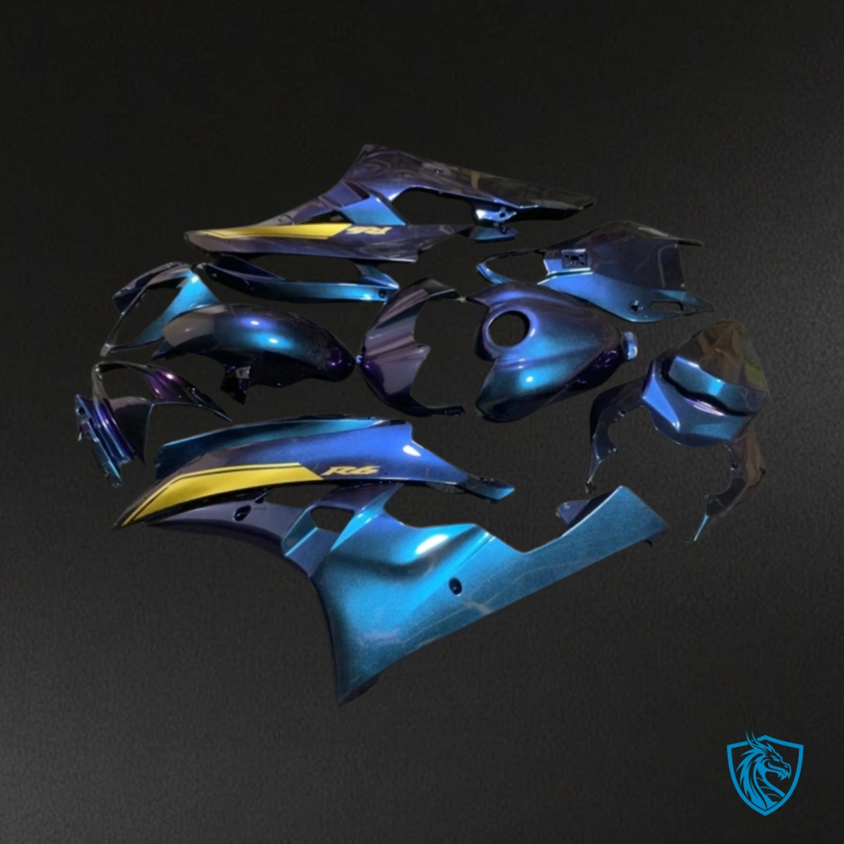 Yamaha YZF R6 (2006-2007) Chameleon Effect Blue & Yellow - Custom ABS Fairing Kit