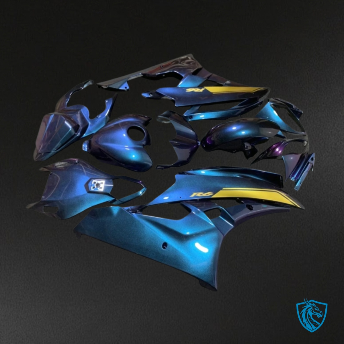 Yamaha YZF R6 (2006-2007) Chameleon Effect Blue & Yellow - Custom ABS Fairing Kit