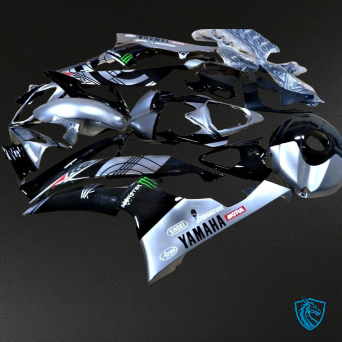 Yamaha YZF R6 (2006-2007) Gray & Gloss Black - Custom ABS Fairing Kit