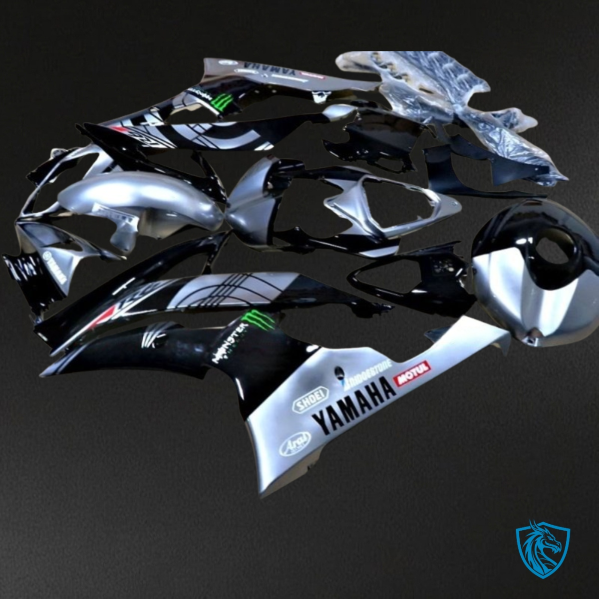 Yamaha YZF R6 (2006-2007) Gray & Gloss Black - Custom ABS Fairing Kit