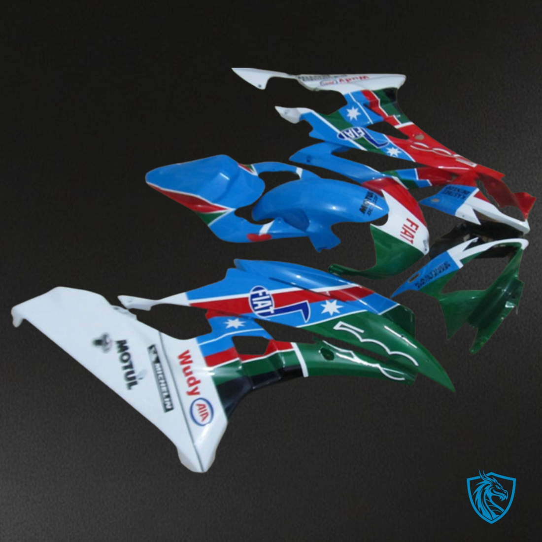 Yamaha YZF R6 (2006-2007) Green, Red, White & Blue - MERGEment Motorcycle Fairings Kit