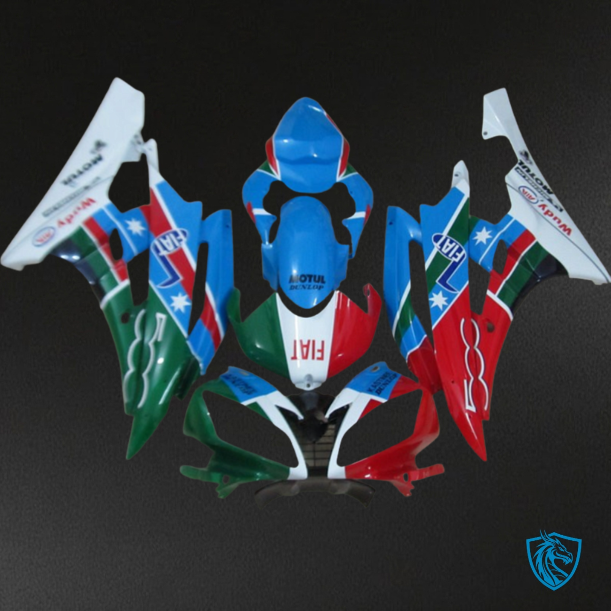 Yamaha YZF R6 (2006-2007) Green, Red, White & Blue - MERGEment Motorcycle Fairings Kit
