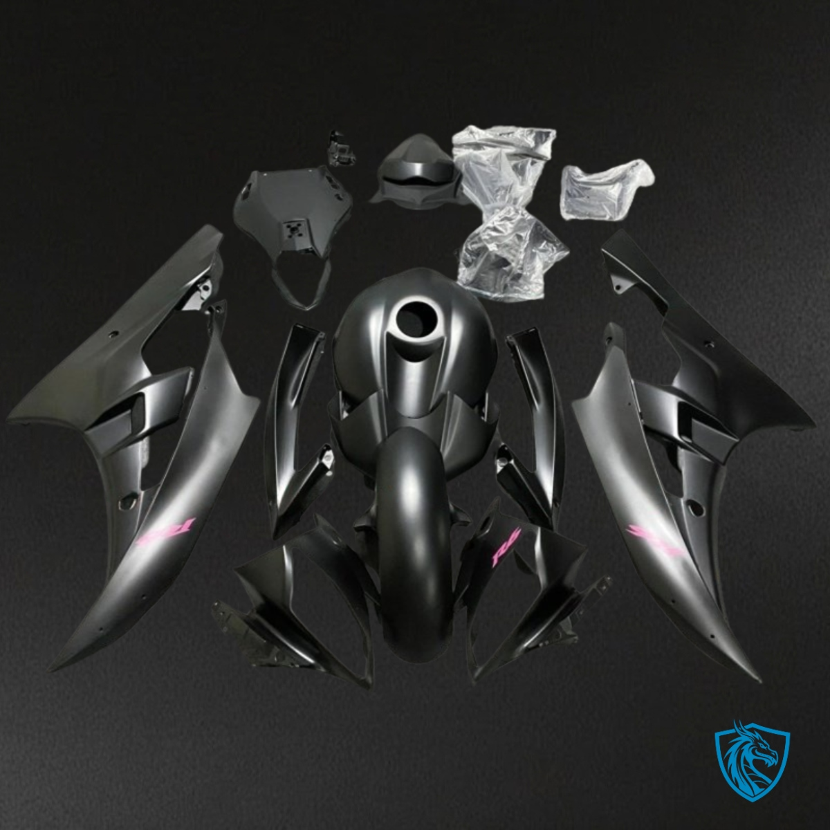 Yamaha YZF R6 (2006-2007) Gloss Matte Black - Custom ABS Fairing Kit