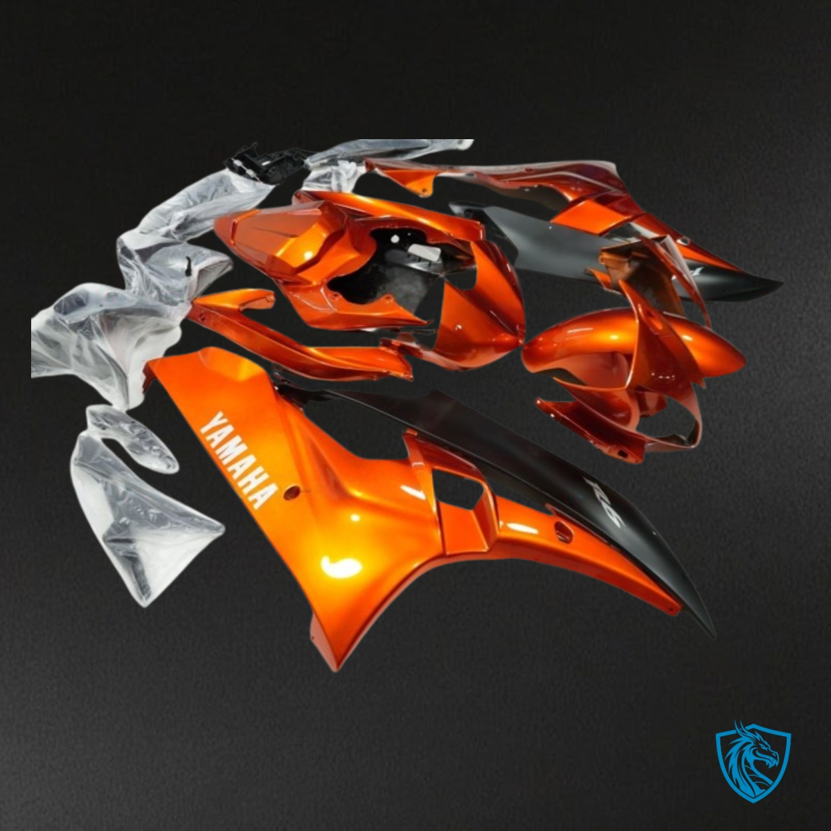 Yamaha YZF R6 (2006-2007) Orange & Black - Custom ABS Fairing Kit