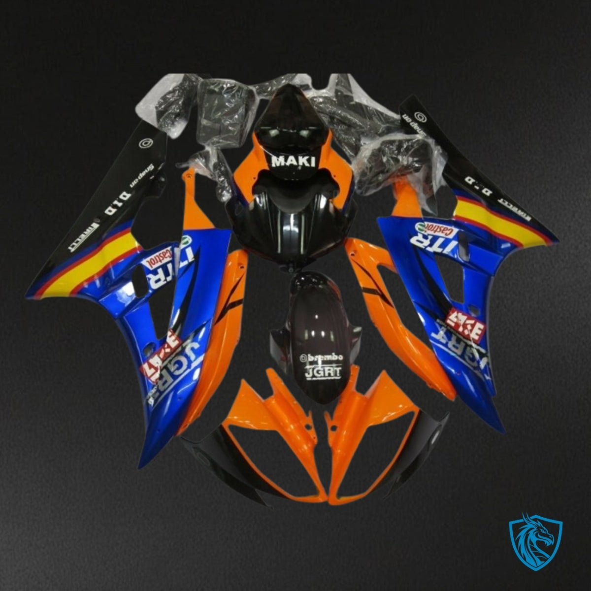 Yamaha YZF R6 (2006-2007) Orange & Blue - MERGEment Motorcycle Fairings Kit