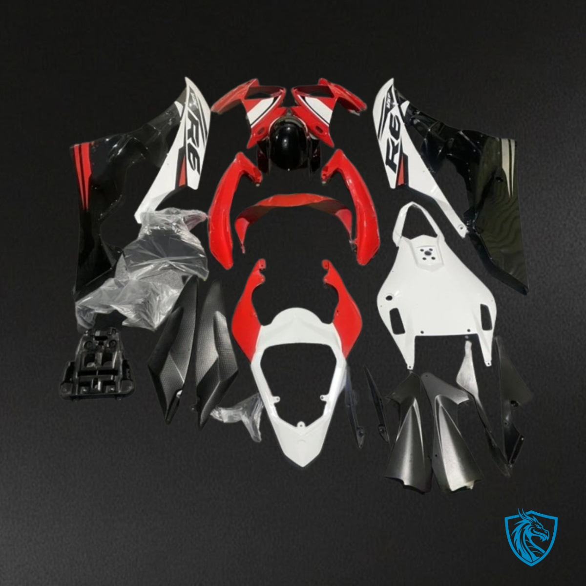 Yamaha YZF R6 (2006-2007) Red, White & Black Fairings Kit | ABS Bodywork