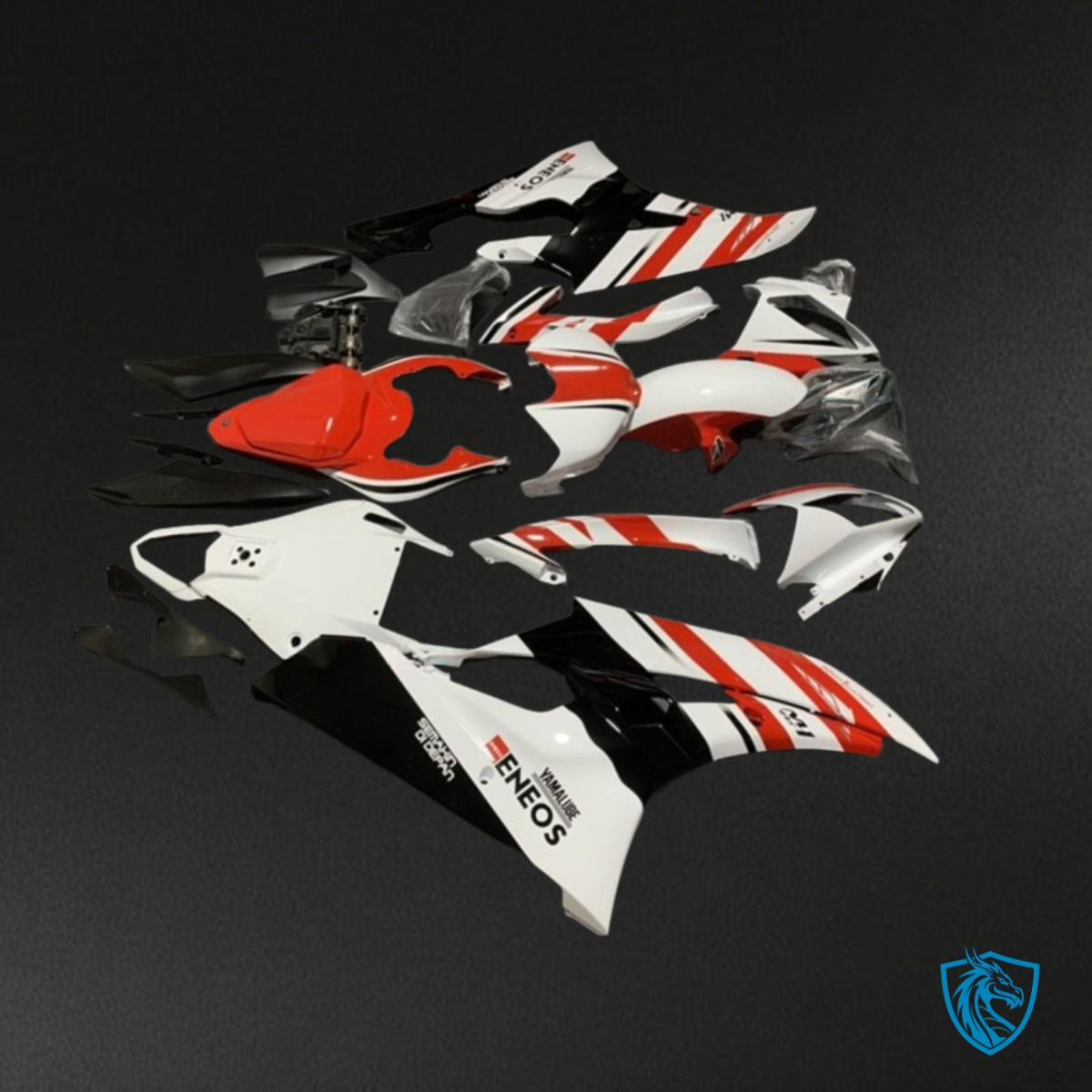 Yamaha YZF R6 (2006-2007) Red, White & Black Stripes Fairings Kit | ABS Bodywork