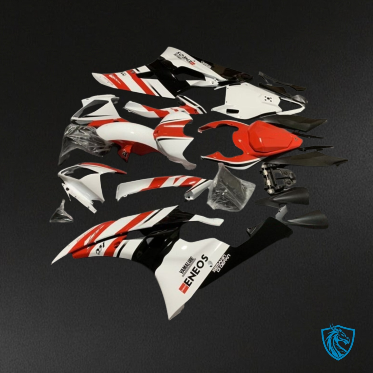 Yamaha YZF R6 (2006-2007) Red, White & Black Stripes Fairings Kit | ABS Bodywork