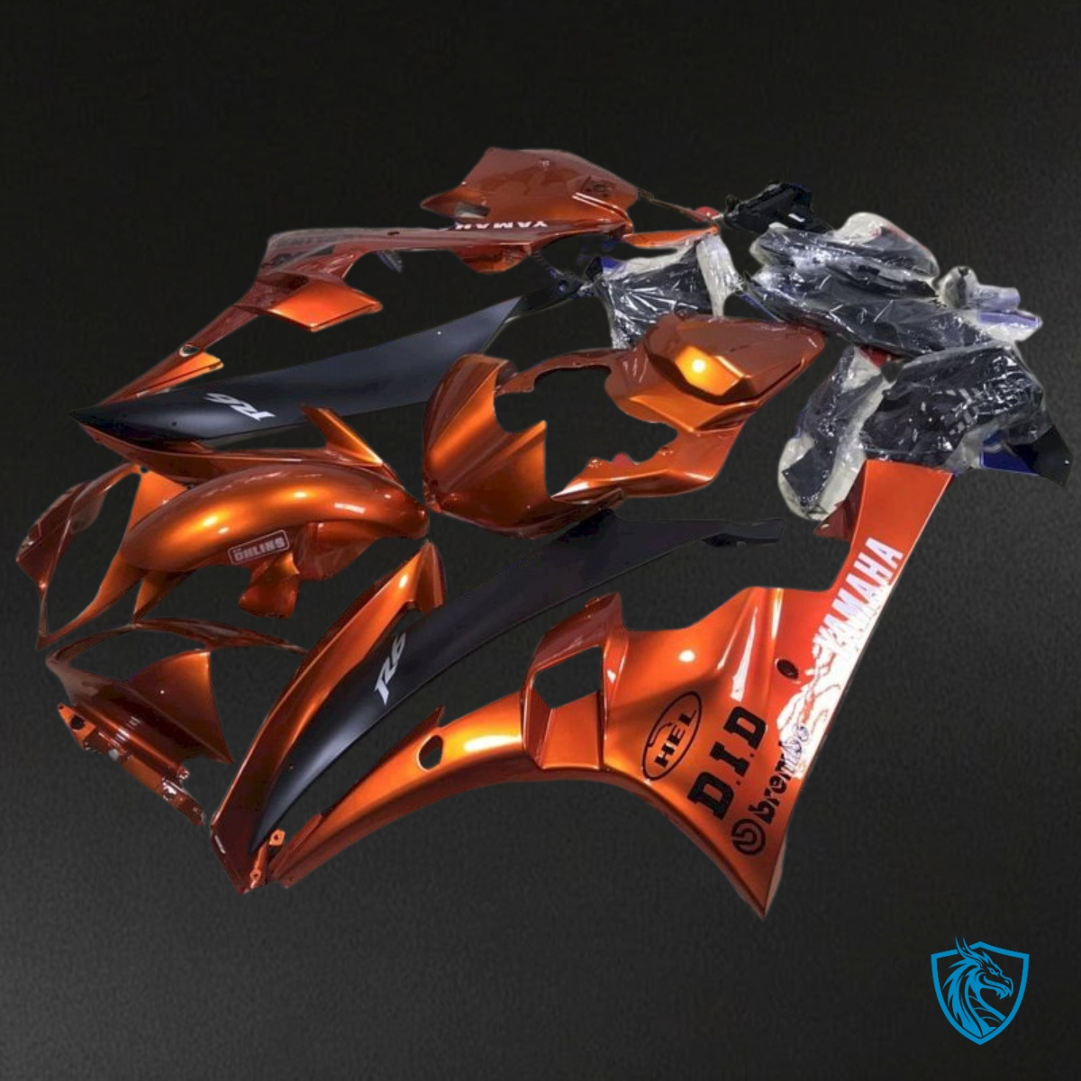 Yamaha YZF R6 (2006-2007) Orange & Black - MERGEment Motorcycle Fairings Kit