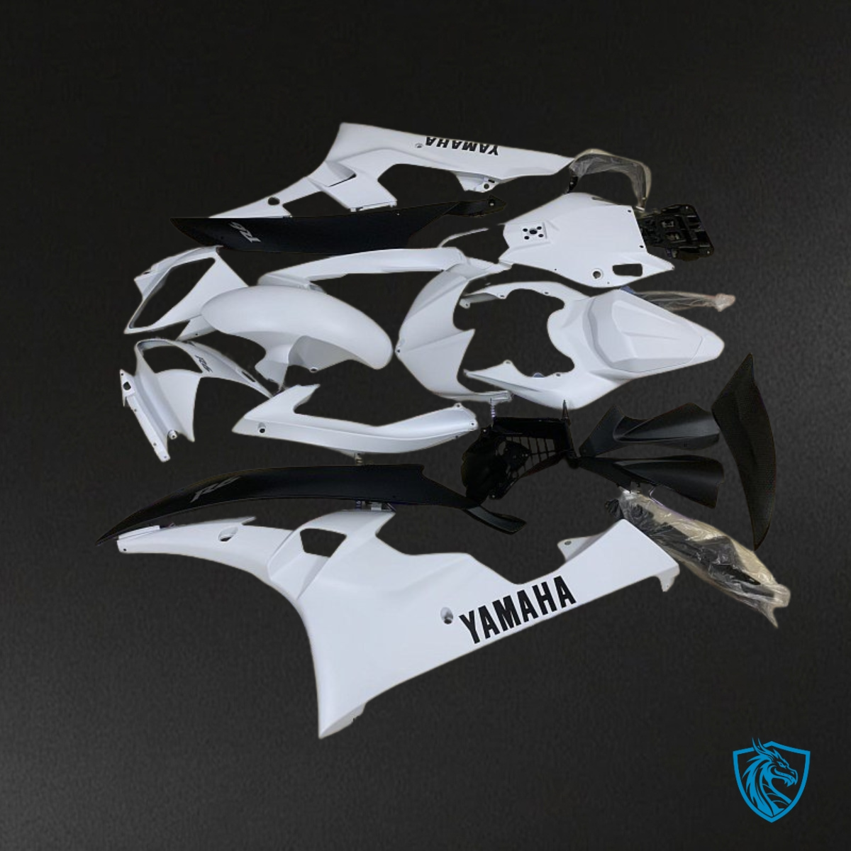 Yamaha YZF R6 (2006-2007) White & Matte Black Fairing Kit - Aftermarket ABS Bodywork