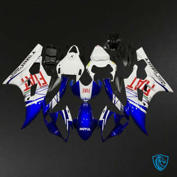 Yamaha YZF R6 (2006-2007) White & Blue Fairing Kit - Aftermarket ABS Bodywork