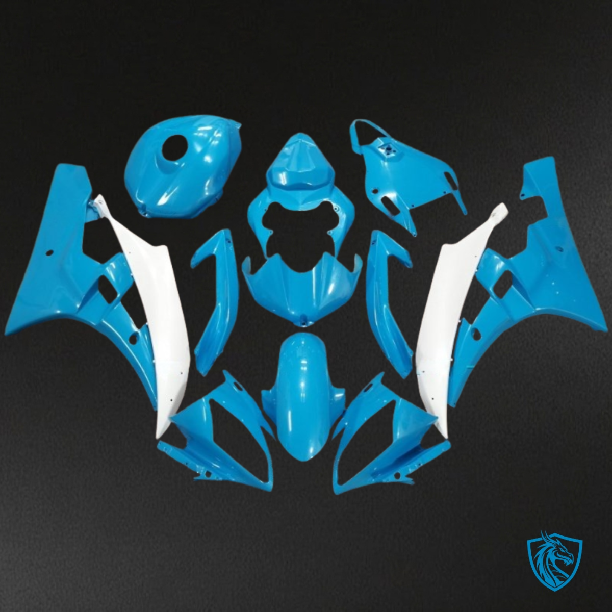 Yamaha YZF R6 (2006-2007) Light Blue & Glossy White Fairing Kit | ABS Bodywork
