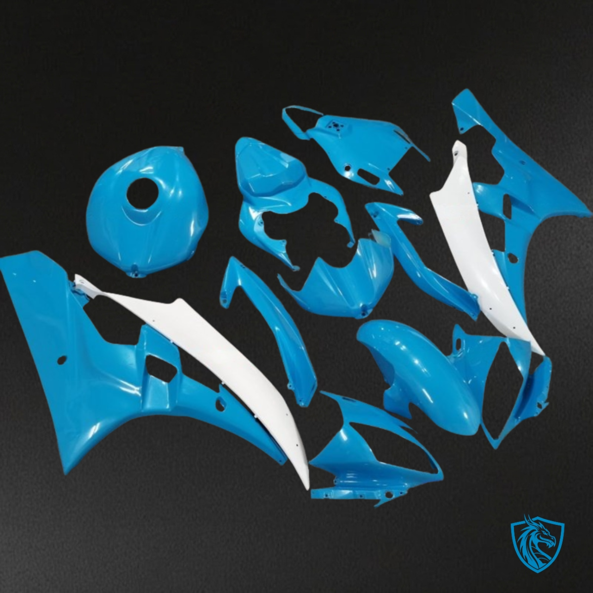 Yamaha YZF R6 (2006-2007) Light Blue & Glossy White Fairing Kit | ABS Bodywork
