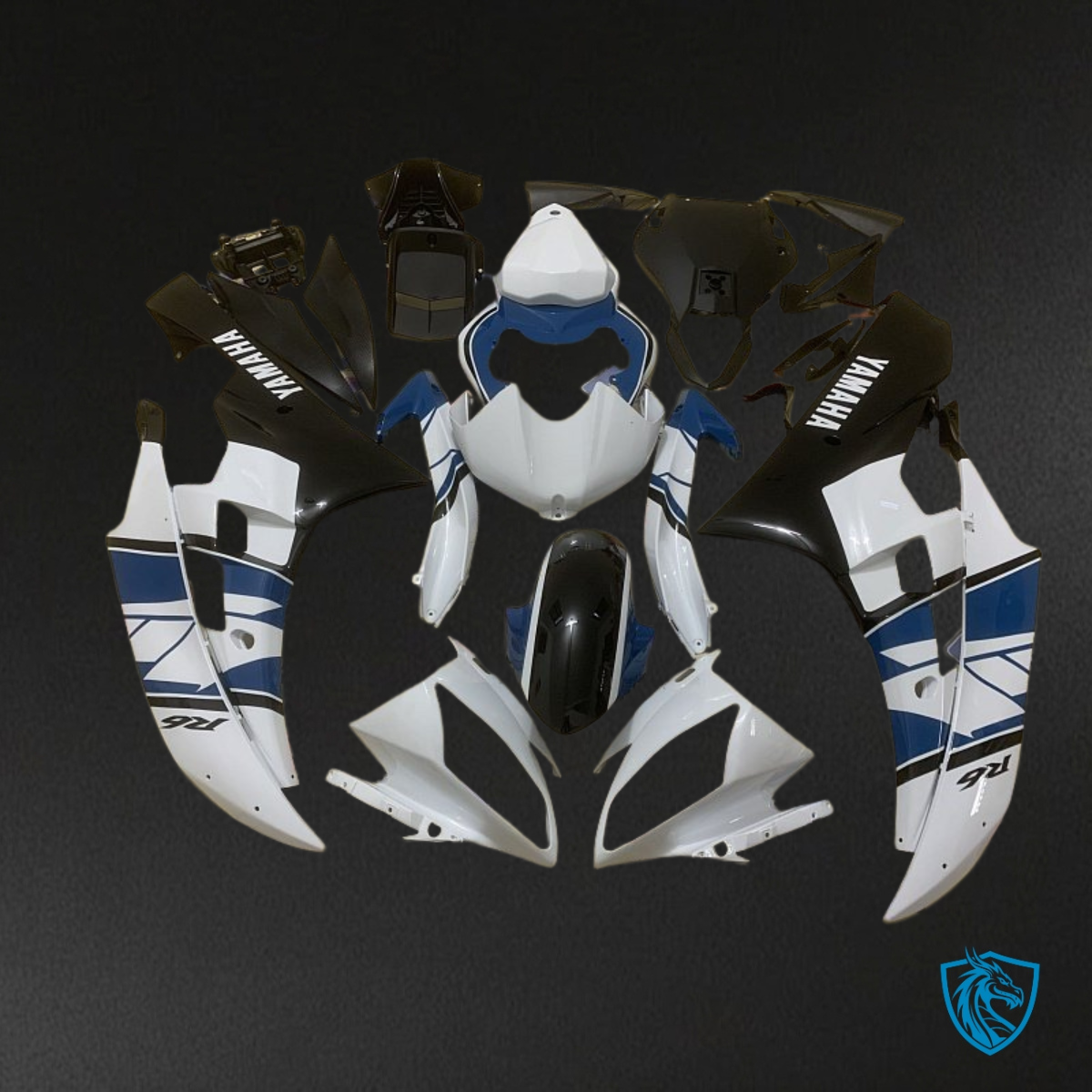 Yamaha YZF R6 (2006-2007) White & Blue Fairings Kit | ABS Bodywork