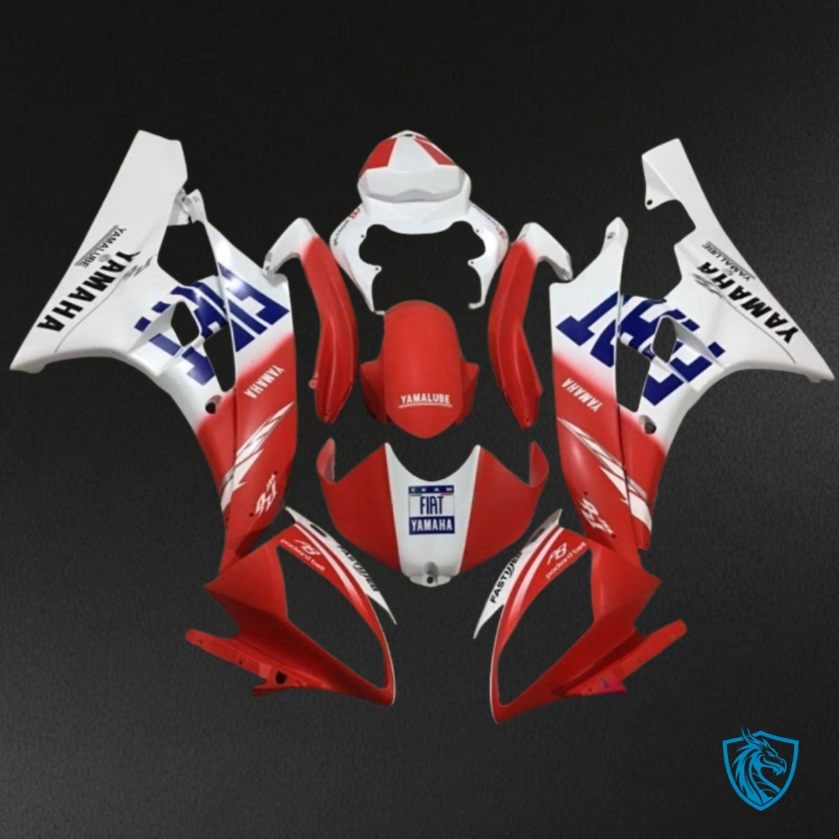 Yamaha YZF R6 (2006-2007) White & Red Fairing Kit - Aftermarket ABS Bodywork